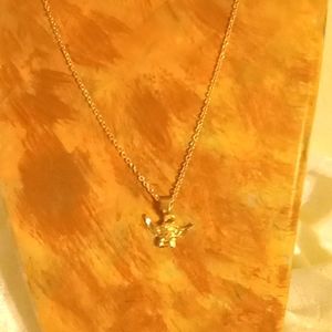 Pretty little thing cherub gold tone necklace